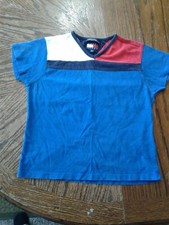 Vintage Tommy Hilfiger Red White Blue T Shirt Size Medium Youth cb39