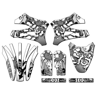 2010-2021 CX 65 ZANY White Senge Graphics Kit Compatible with Cobra
