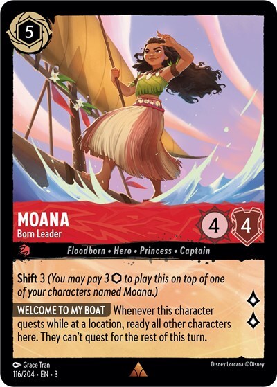 Lorcana Moana - Born Leader (116/228) Into the Inklands NM