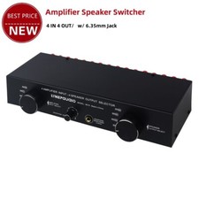 4-IN 4-OUT Amplifier Speaker Switcher Selector w/ 6.35mm Jack LINEPAUDIO