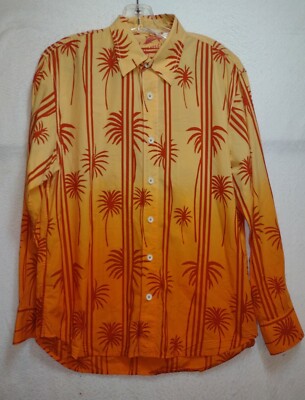 Tommy Bahama Mens Linen Shirt Orange 