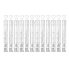 Pack of 12 Wedding Bubble Wands with White Heart Toppers 4ml Wedding Favours