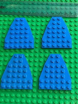 Lego 4 x BLAU abgewinkelte Keilplatte 7 x 6 Pin Schiffsschleife/Weltraum/Star Wars Lego