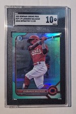 2022 Bowman Chrome Leonardo Balcazar Aqua Refractor 71/125 SGC 10