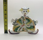 RARE Vintage Standing Clown Candy Dish with Gold Buttons Porcelain Hand Painted — photo 4