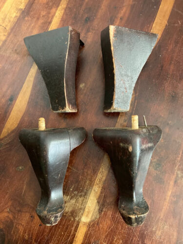 Antique Hardwood Carved Furniture Front & Back Chair Legs off Upholstered Chair