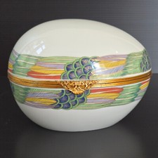 Cofanetto A Gioiello 1970 Vintage a Forma Uovo Porcellana Raynaud Limoges Carven