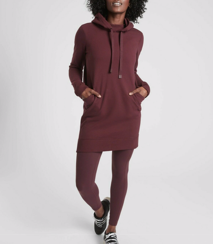 ATHLETA WOMEN'S BURGUNDY LONG SLEEVE 