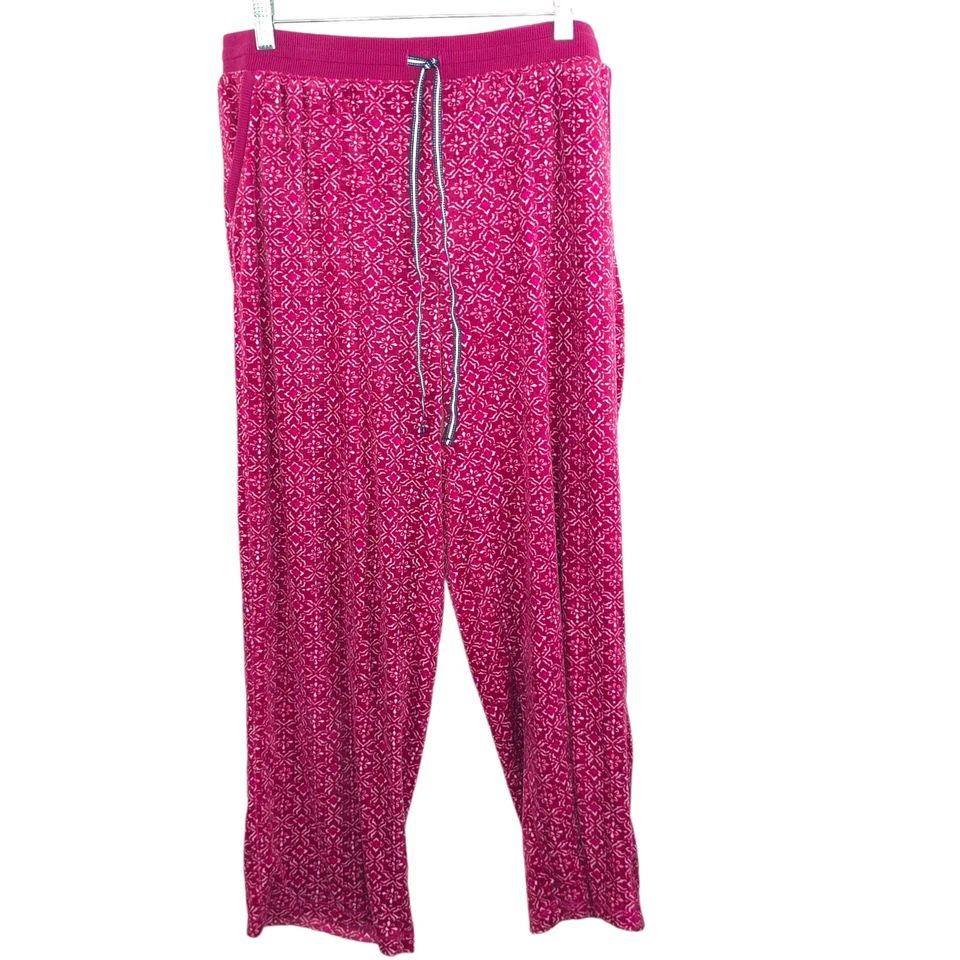 NAUTICA Women's Velour Printed Pajama Pants Loungewear Drawstring Large - Image 2 of 4