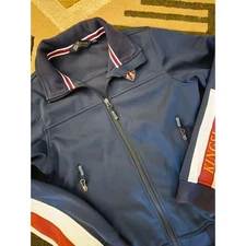 Kingsland Equestrian Navy Blue Track Jacket Zip Up Logo Trim XS Salesman Sample