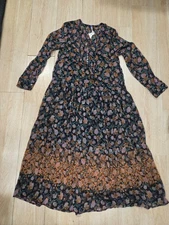 Free People Dress Maxi Med Floral Fairycore Cottagecore Tiered. Separate Liner