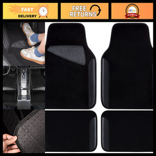 Waterproof Universal Car Floor Mats Set Of 4 - Faux Leather Anti-slip All Blac