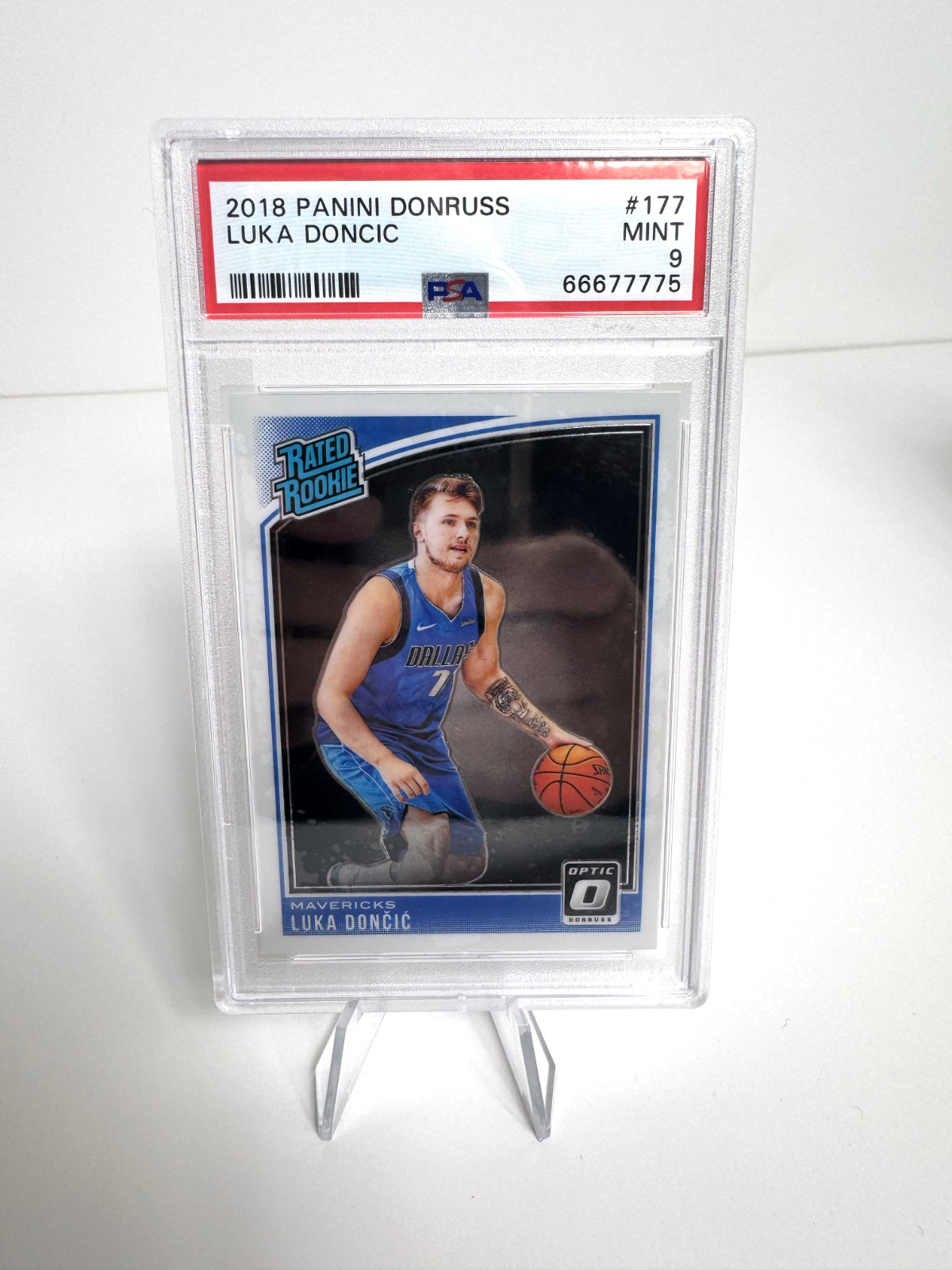 Luka Doncic PSA 9 3 Card Lot RC Donruss #177 Optic #3 Nat VIP Sequential Certs view 3
