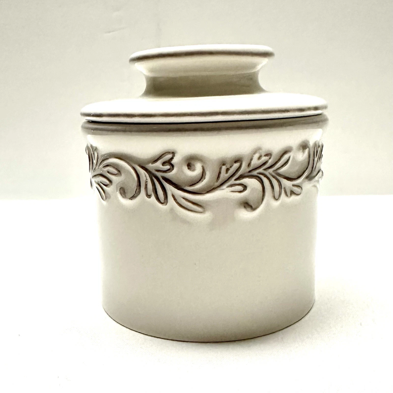 Butter Bell Crock By L. Tremain, French Ceramic Butter Dish Saver, Antique White