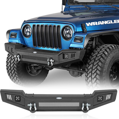 Climber Front Bumper for 1997-2006 Jeep Wrangler TJ, Off-Road Steel Bumper with