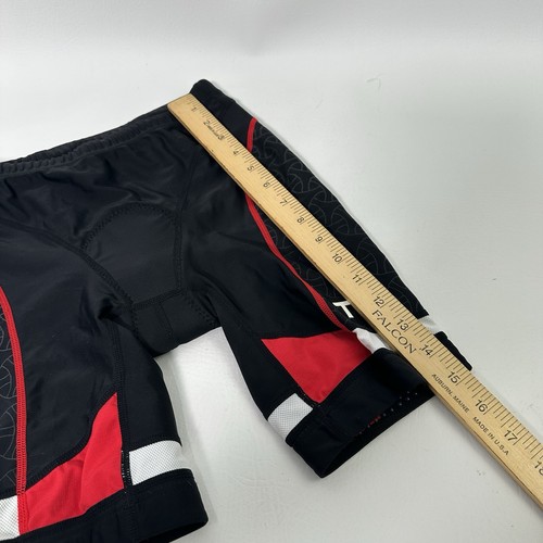 Women’s TYR Competitor 8” Triathlon Shorts Amp Pad Black Red Size Small USA - Picture 10 of 14