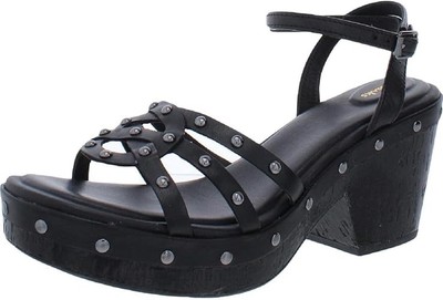 Clarks Ladies Maritsa70 Sun Black Leather Cork Platform Sandals UK D EU  42 UK