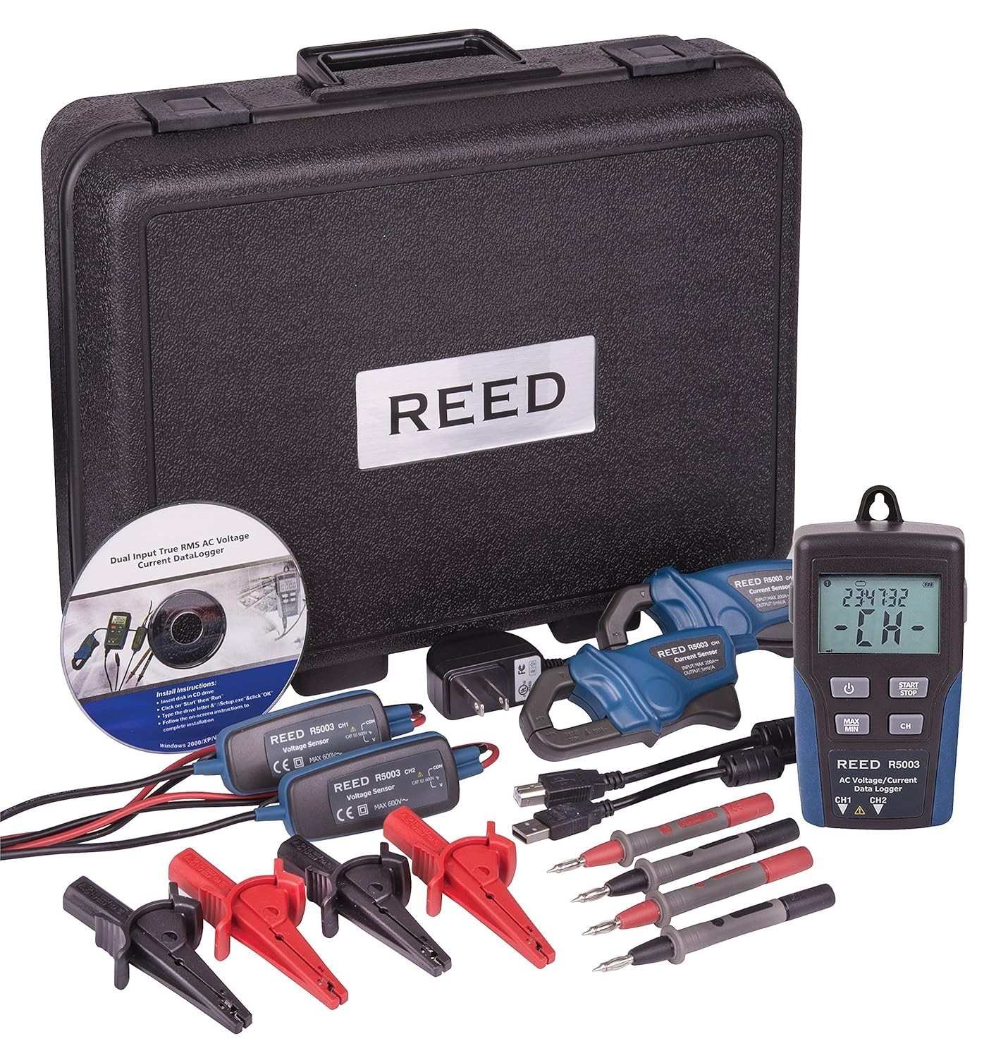 Reed Traini Rms REED INSTRUMENTS R5003 Dual Input True RMS AC Voltage/Current Datalogger