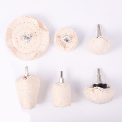  6PCS / Set Stoffspiegel-Polierpuffer mit Griffpolierrad zum Wachspolieren