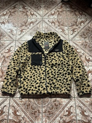 Size XS - Levi s Sherpa Puffer Jacket Cheetah Print Full Zip Tan Black 