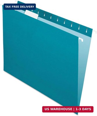 Pendaflex Recycled Hanging Folders, Letter Size, Teal, 1/5 Cut, 25/BX (81614)
