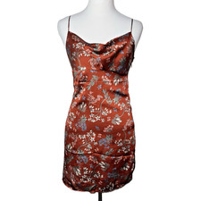 Lulus Mini Floral Satin Dress Women's Size Small Spaghetti Straps