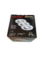 Briloner Led Einbauleuchte 3Er Set 4,9W 480Lm 3000K Dimmbar IP44 Chrom-Matt 90Mm