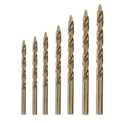 Cobalt Stepped Point Metric Drill Bit Set, 7 Pieces, Sizes 3.00mm to 10.00mm