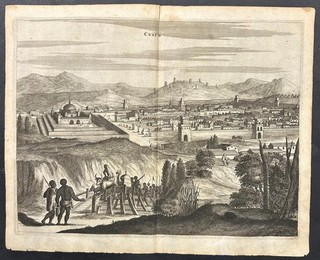 CUSCO PERU 1671 MONTANUS UNUSUAL ANTIQUE COPPER ENGRAVED CITY VIEW