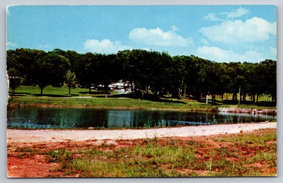 #ad #ad Sportsmen#x27;s Lake Monett Missouri Postcard Curteichcolor Vintage Scenic View $11.80