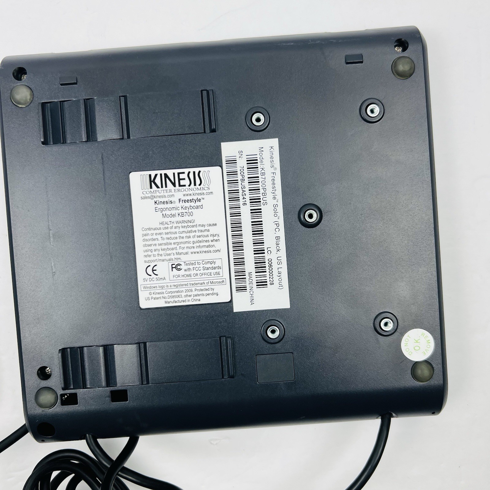 Kinesis Keyboard Freestyle Solo Model KB700PBUS PC TESTED WORKS