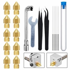 Brass Stainless Steel Printer Nozzles Nozzle Cleaning Needles Accessories Kit w