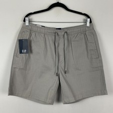 Gap 7  Pull On Shorts Mens Large Gray Drawstring Chino