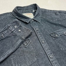Howler Brothers Dust Up Denim Gray Pearl Snap Button Western Size XXL