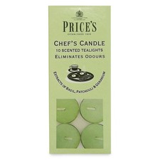 Prices Chef's Candle - 10 Scented Tealights - Basil, Patchouli & Geranium