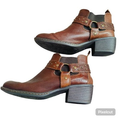 B.O.C Claudette Women's Leather Harness Moto Ankle Boots Size 7.5