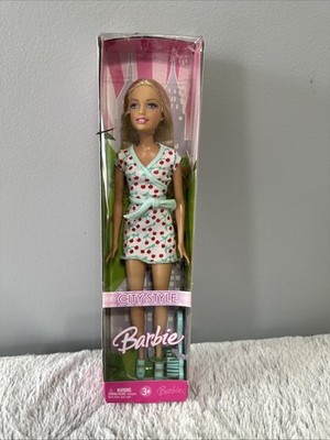 City Style Barbie Doll Blonde Hair 2006 Mattel K9199 Cherry Dress