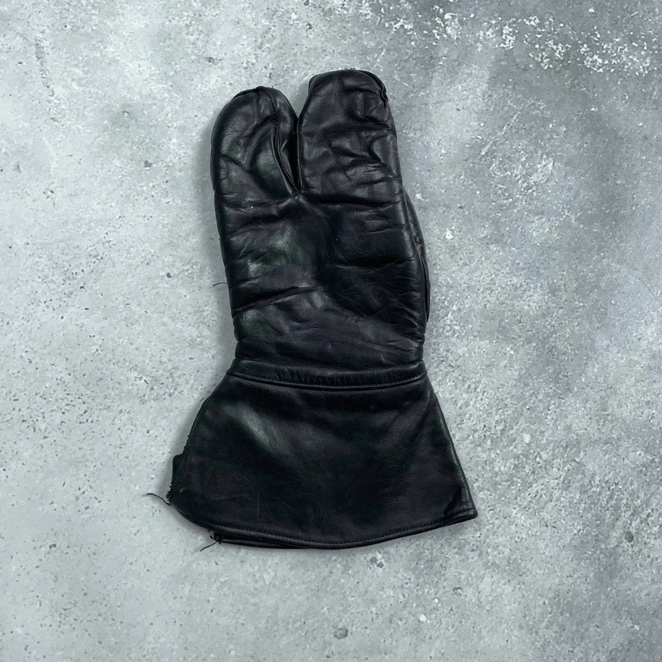 Винтажные немецкие мотоциклетные кожаные перчатки Tabi 80-х черные размер 9 1/2 - Изображение 3 из 4