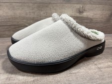 OOFOS OOcoozie Mule Shoes Tan Fleece Lined Slip On Recovery Comfort Mens Size 11