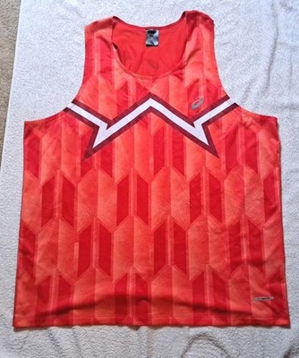 Mens Asics Nations Run Japan Singlet Tank  Size: XL  Red