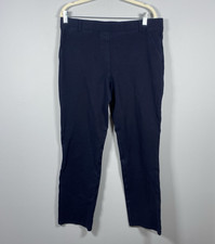 Quince Ultra Stretch Ponte Straight Leg Pants Women's L Navy Blue Pull On Office