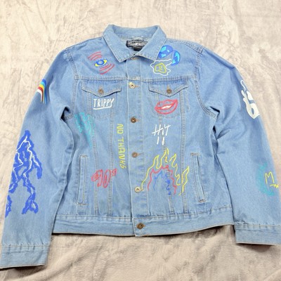 Brooklyn Cloth Expand Your Horizions Denim Jean Jacket XL Four Pocket