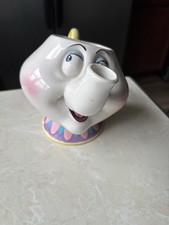 Vtg Schmid Disney Mrs Potts Beauty and the Beast Ceramic Teapot Music Box 1990's