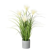 Artplants Kunst Pampasgras Vilmo Im Dekotopf, Rispen, Creme, 50Cm