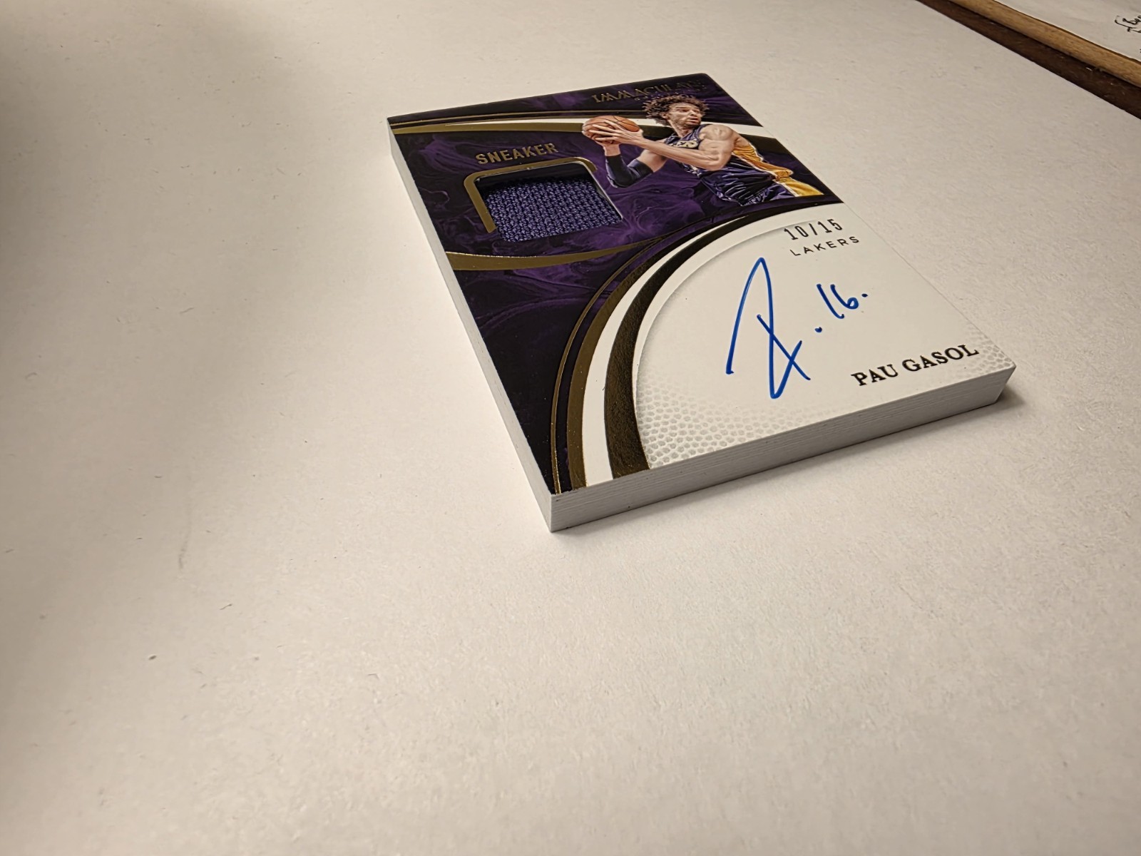2024-25 Panini Immaculate Pau Gasol Sneaker Swatch Flawless Game Patch Auto /15 view 2