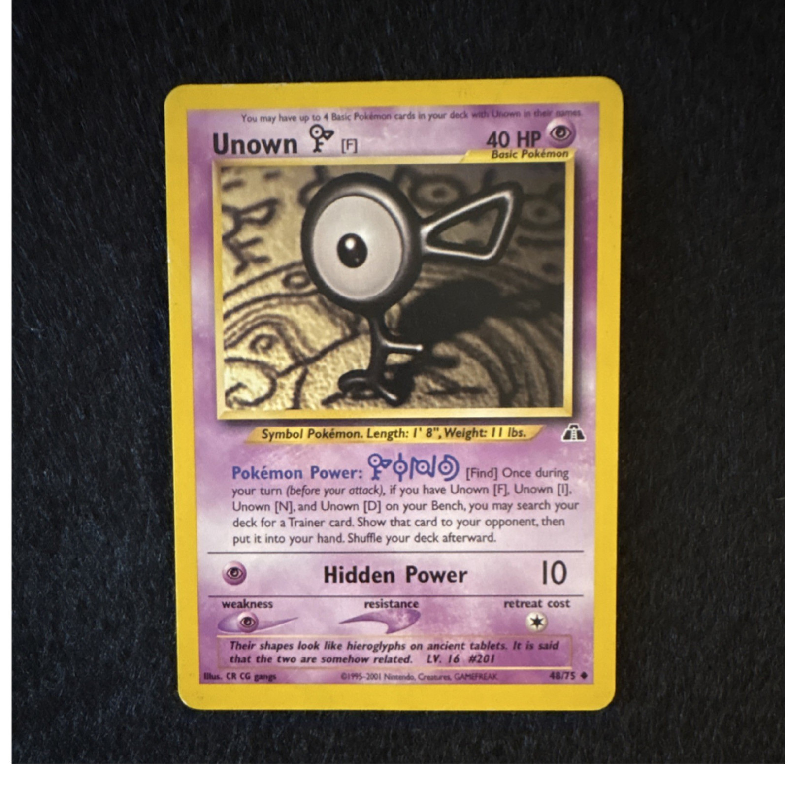 Unown [F] #48 | Pokemon Neo Discovery | Lightly Played