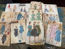 Lot of 12 Vintage Sewing Patterns 1940s-1960s Used/Unchecked Size 12-14