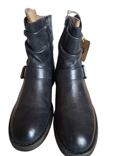 Born schwarze halbhohe lässige Stiefeletten mit Schnalle und Reißverschluss Größe 8 neu mit Karton - Bild 4 von 11
