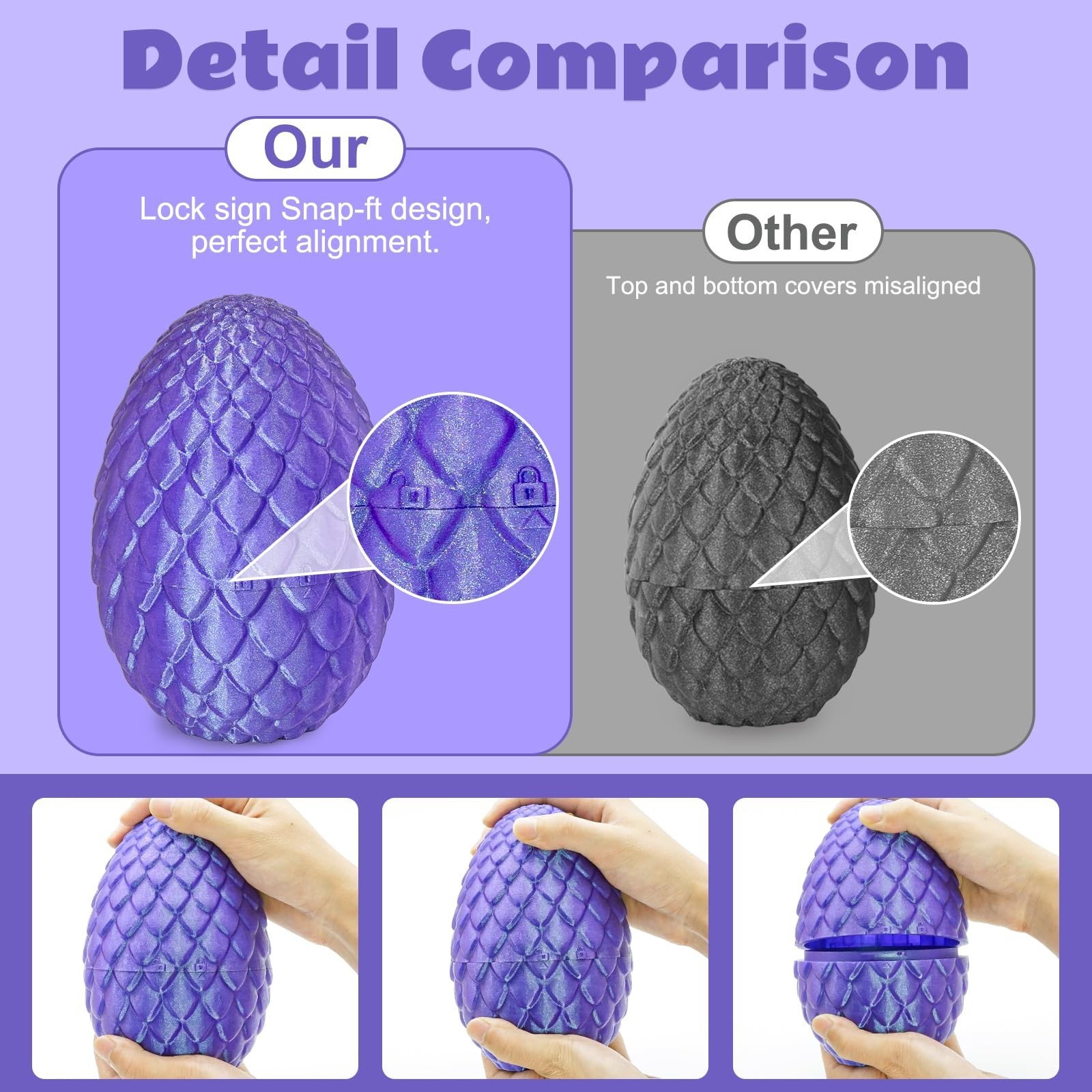 3D Printed Crystal Dragon Statue, 1 Piece Gradient Design Toy Dragon Egg Ornamen