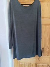 Ladies Longline Grey Jumper Fine Knit Size 24 Only Worn Once From Bon Prix